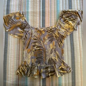 Patrons of Peace Cropped Floral Top Size S